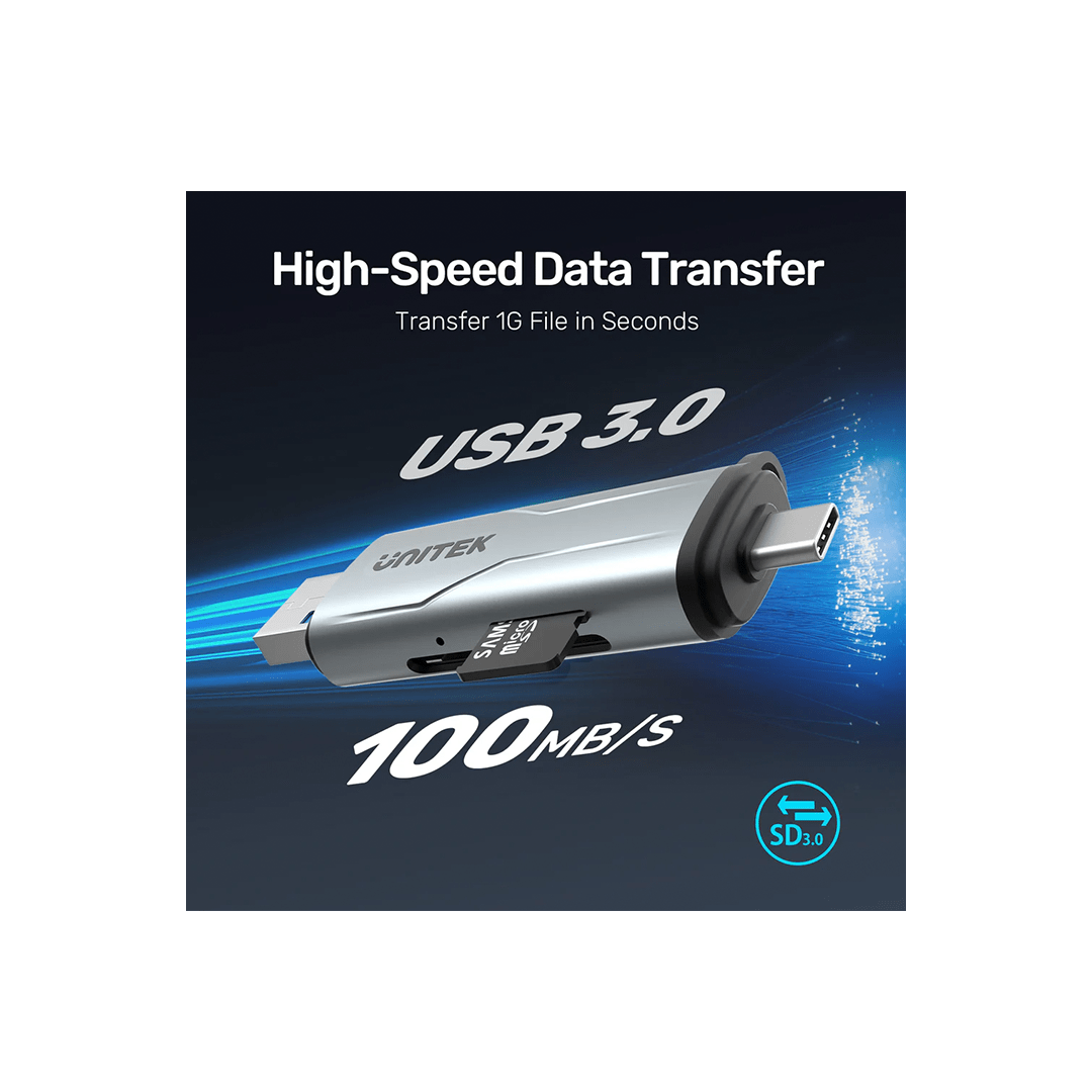 Unitek USB 3.0 & Type C 2-in-1 SD 3.0 Card Reader in Qatar Unitek USB 3.0 & Type C 2-in-1 SD 3.0 Card Reader in Qatar
